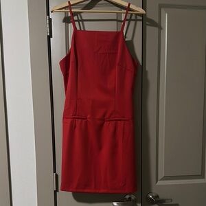 SHEIN Red Spaghetti Strap Sheath Mini Dress